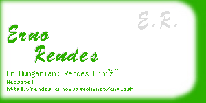 erno rendes business card